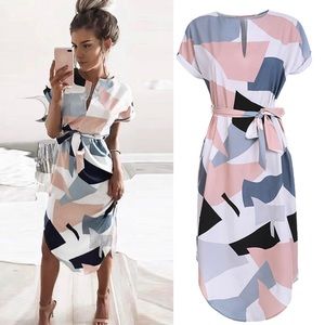 Super Sexy V neck dress with belt